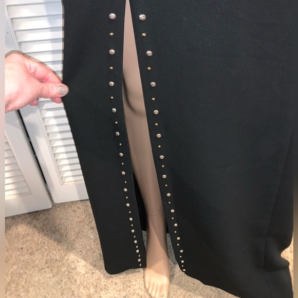 Nicole Miller Elegant Black Strapless long Dress slit with beading Size 10 - Picture 2 of 7